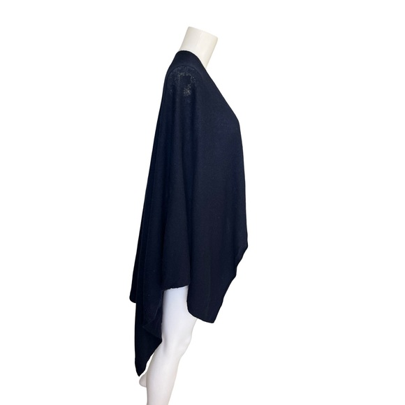 J Mclaughlin Navy Blue Cashmere Shawl Shrug Knit Soft One Size - Picture 4 of 11